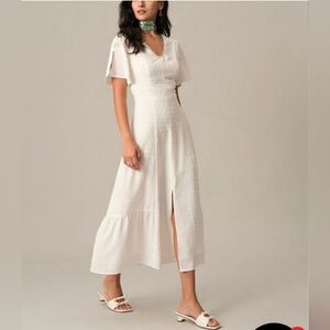 NWT Solid High Waisted Split Maxi Dress in White